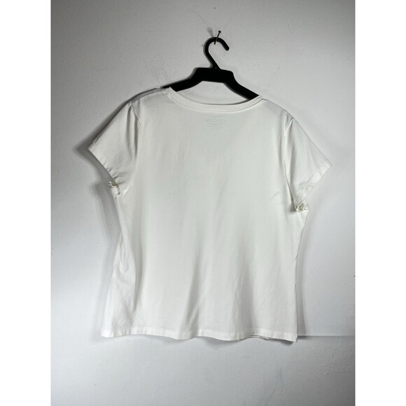 Chicos 2 Large T Shirt White Top Basic Layering - Picture 4 of 4